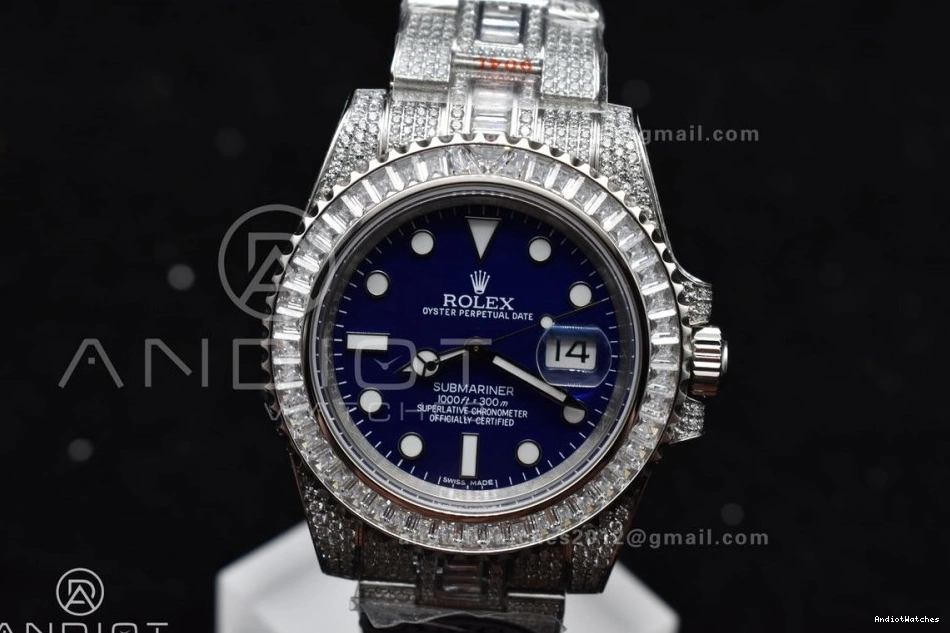 SS Submariner Dial Blue On VR Edition AMGF Best Full On Chic 1149 Diamonds 40mm Bracelet 1202